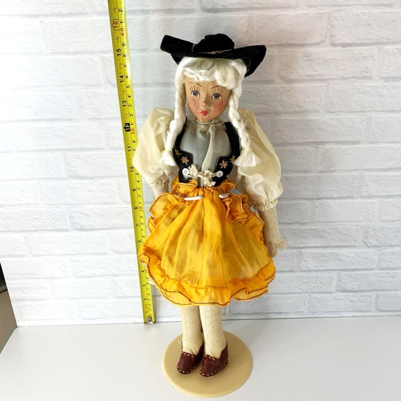 Vintage German Swiss Doll Composite Paper Mache 16 Inch - Picture 6 of 8